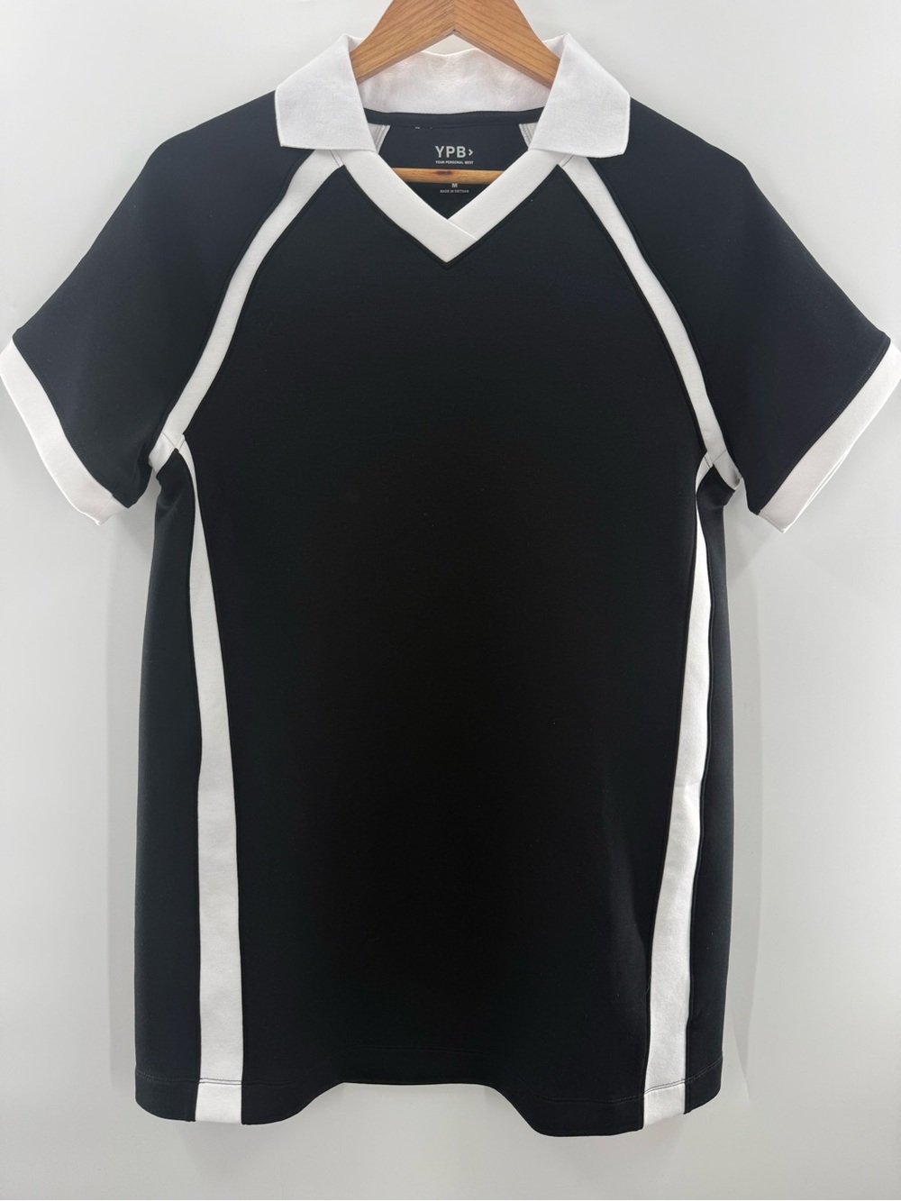 NWT YPB NeoKNIT Polo Mini Dress from Abercrombie & Fitch Black White Sporty M - Picture 2 of 9